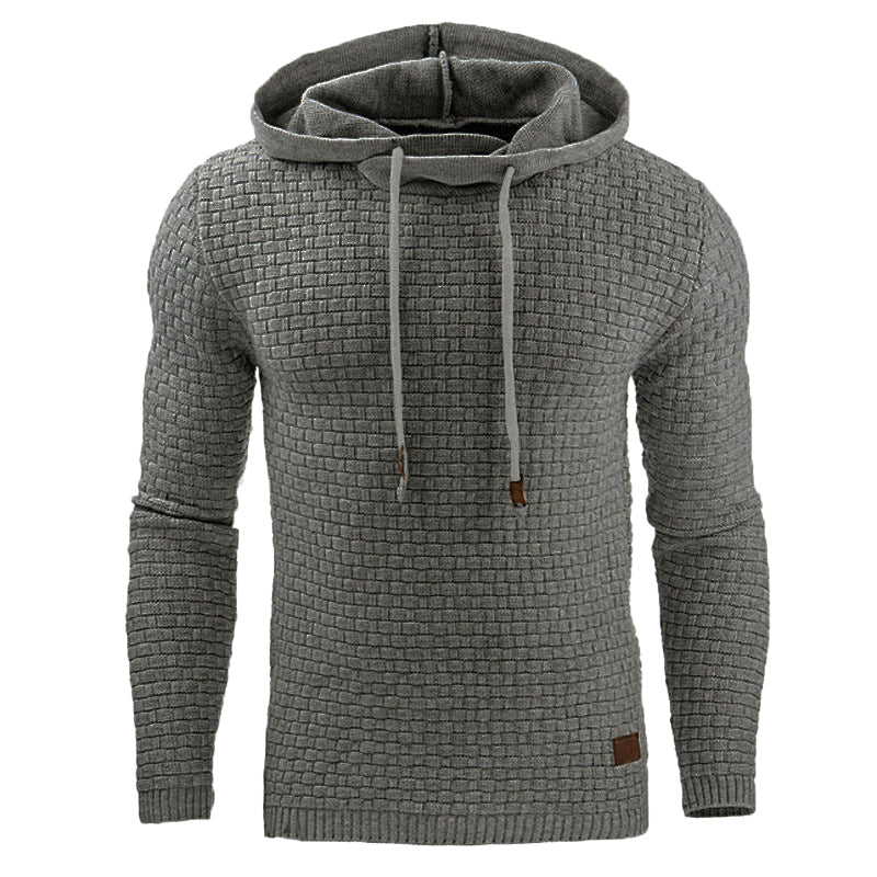Melvin - Men's Basket-Weave Textured Knit Hoodie Sweater