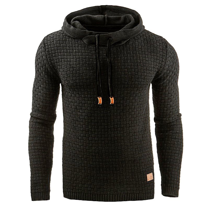 Melvin - Men's Basket-Weave Textured Knit Hoodie Sweater