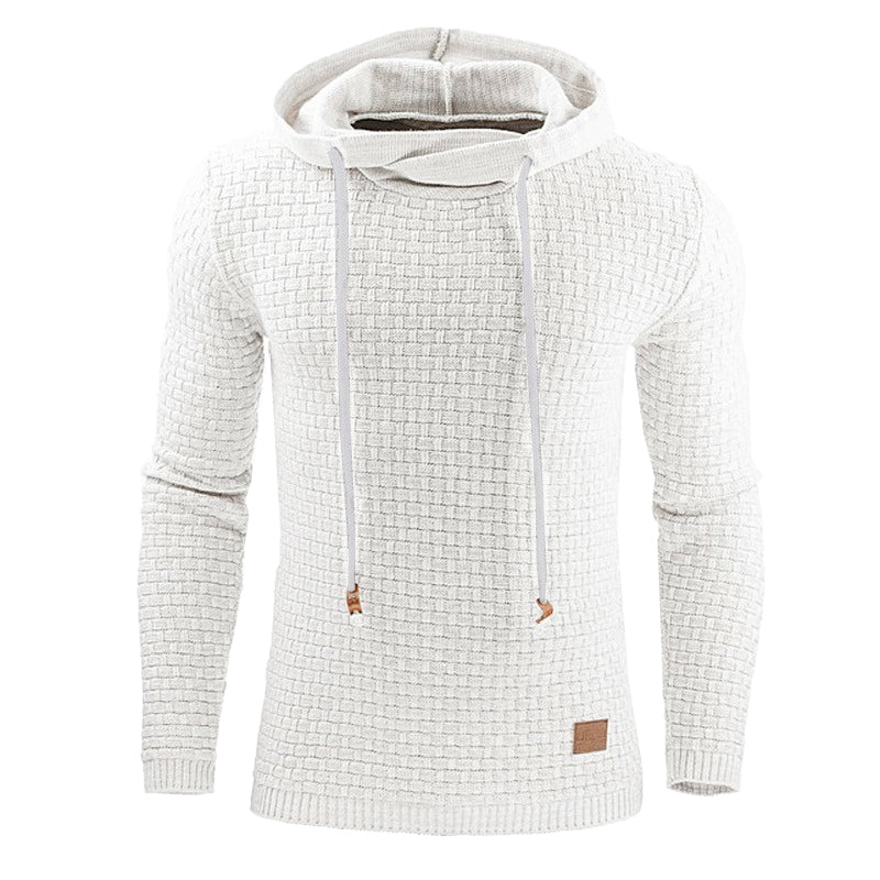 Melvin - Men's Basket-Weave Textured Knit Hoodie Sweater