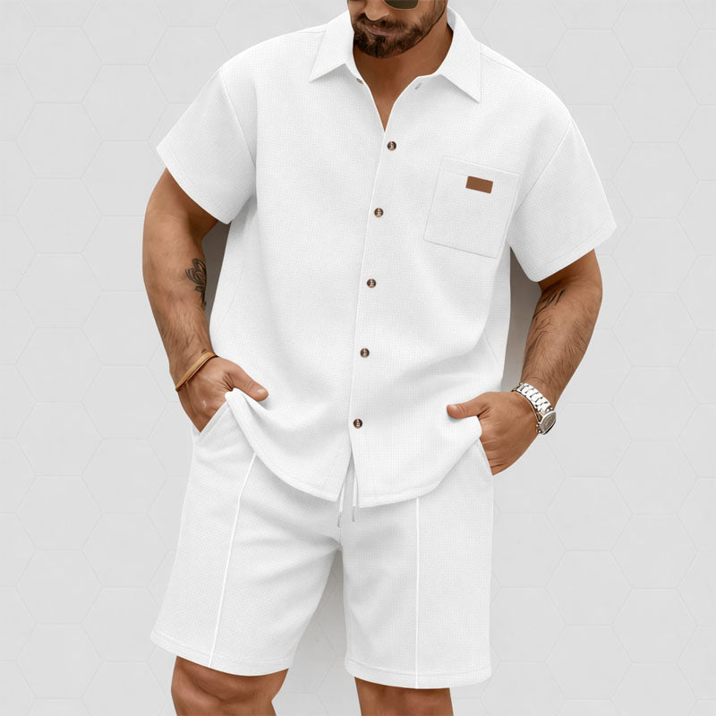 Miguel - Men's Casual Pocket Shirt & Shorts Set