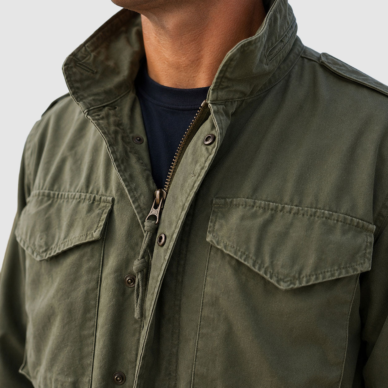 Miguel - Men's Zip-Snap Field Jacket with Drawcord Waist