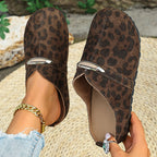 Minnie - Women’s Suede Metal Accent Clog-Style Mules
