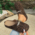 Minnie - Women’s Suede Metal Accent Clog-Style Mules