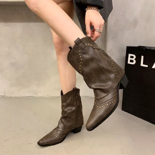 Naomi - Women’s Studded Western Knee-High Boots 5