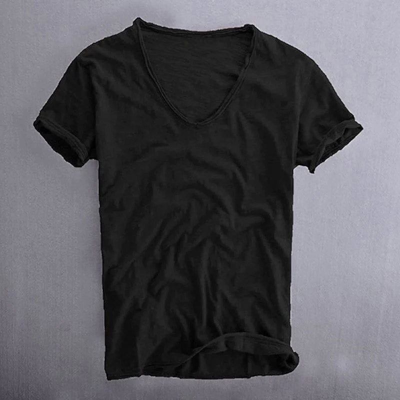 Nicholas - Men's Cotton V-Neck Lightweight T-Shirt