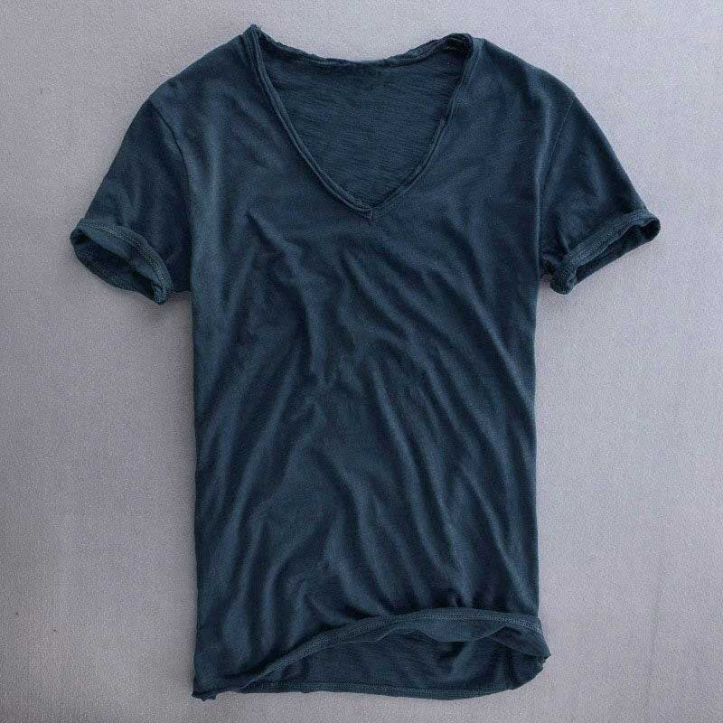 Nicholas - Men's Cotton V-Neck Lightweight T-Shirt