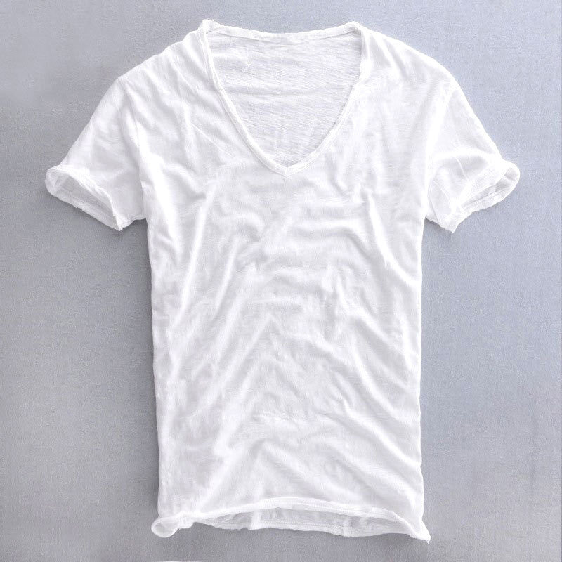 Nicholas - Men's Cotton V-Neck Lightweight T-Shirt
