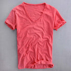 Nicholas - Men's Cotton V-Neck Lightweight T-Shirt