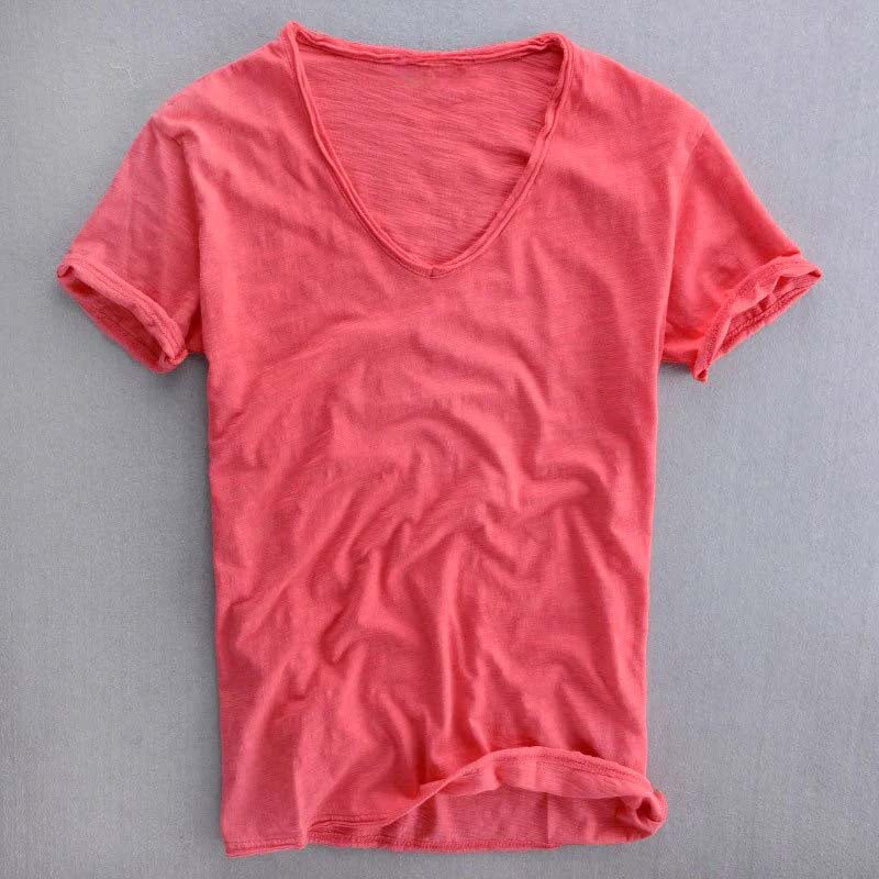 Nicholas - Men's Cotton V-Neck Lightweight T-Shirt