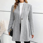 Nicole - Women's Fine-Striped Jacquard Knit Blazer Coat