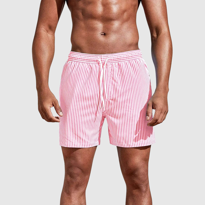 Noah - Men’s Striped Quick-Dry Swim Shorts