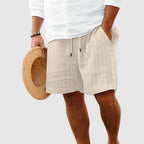 Nolan - Men's Vertical Stripe Drawstring Summer Shorts