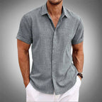 Nolan - Men's Lightweight Linen Button-Up Shirt
