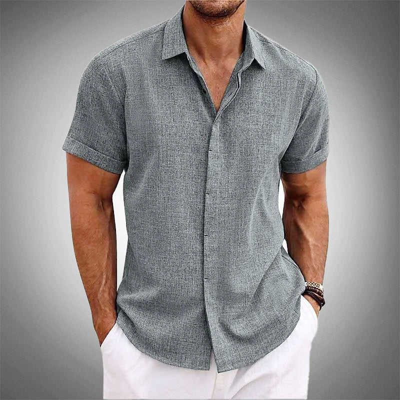 Nolan - Men's Lightweight Linen Button-Up Shirt