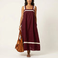 Nora - Women's Cotton-Linen Square Neck Resort Maxi Dress
