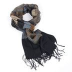 Oakley - Multi-Texture Striped Fringed Scarf