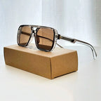 Oblique - Oversized Square Frame Aviator Sunglasses