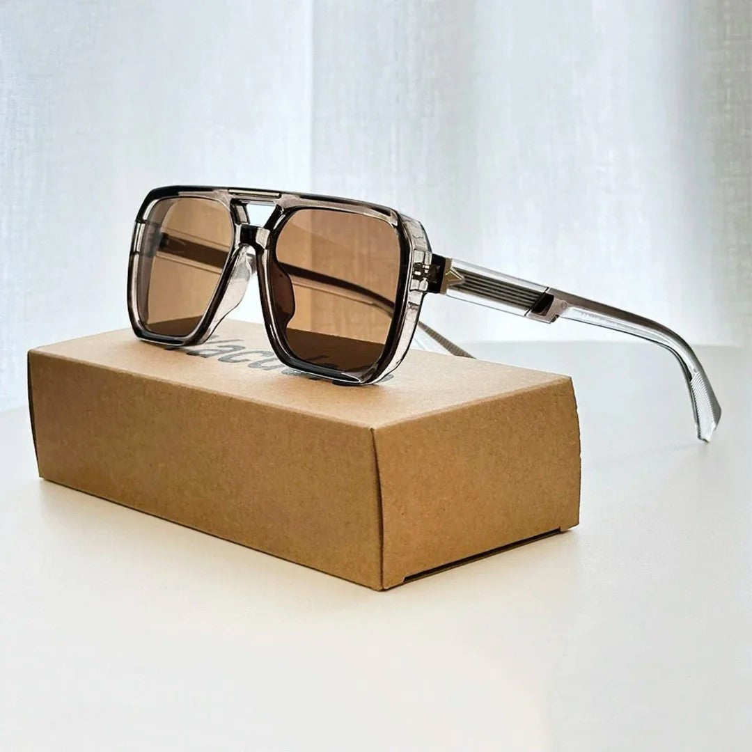 Oblique - Oversized Square Frame Aviator Sunglasses