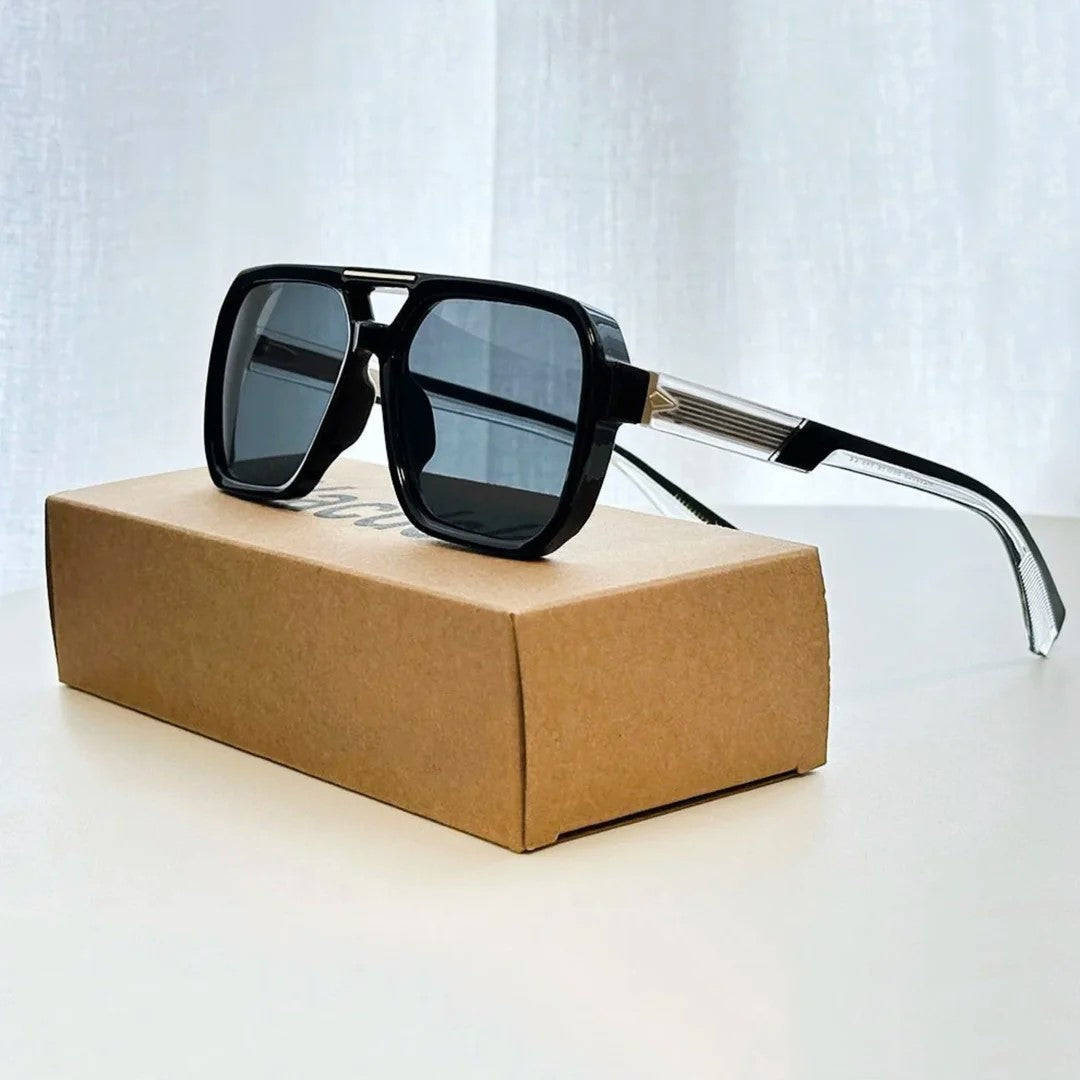 Oblique - Oversized Square Frame Aviator Sunglasses