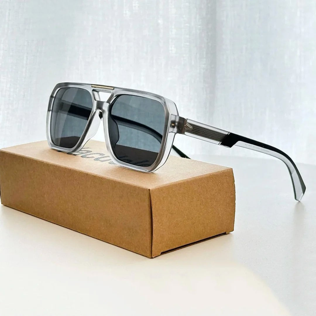 Oblique - Oversized Square Frame Aviator Sunglasses