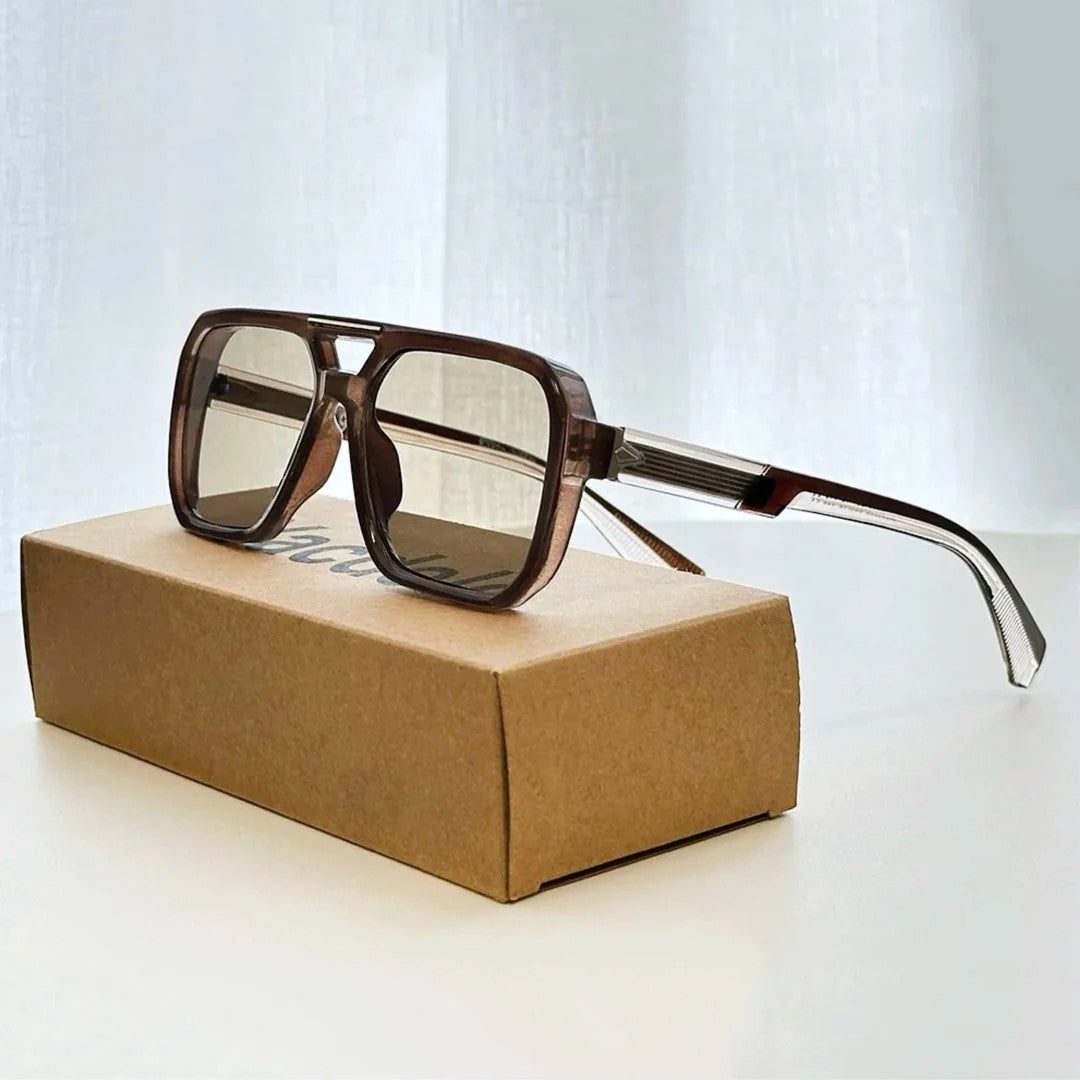 Oblique - Oversized Square Frame Aviator Sunglasses