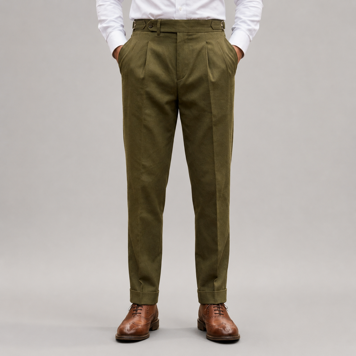 Oliver - Men's Straight-Leg Cotton Twill Trousers