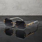 Onyx - Rimless Hexagonal Gradient Sunglasses