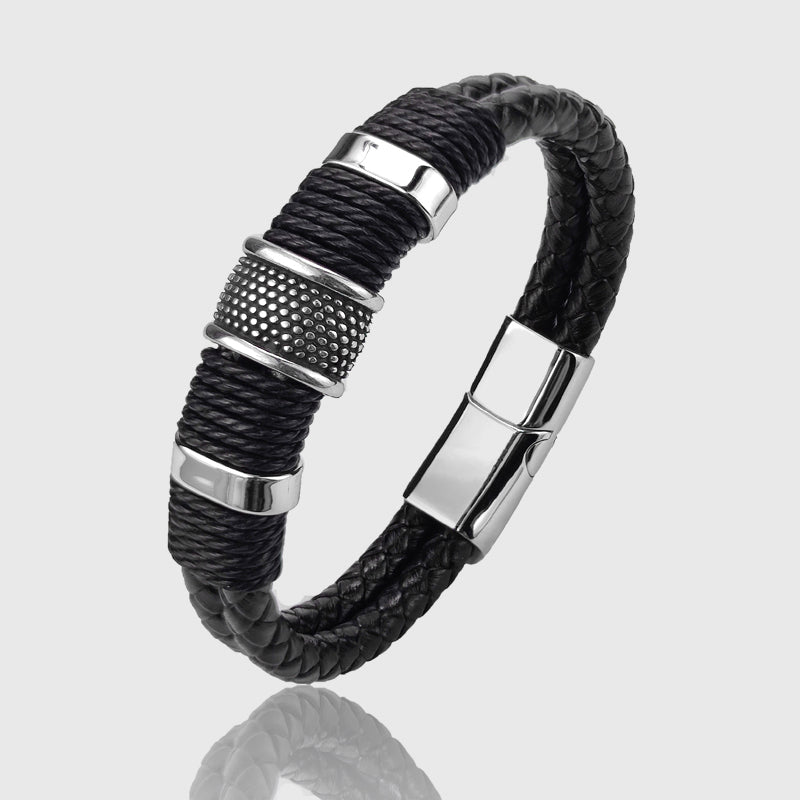 Orielle - Double-Strand Leather Cord Bracelet