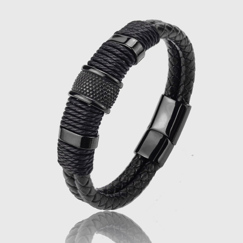 Orielle - Double-Strand Leather Cord Bracelet