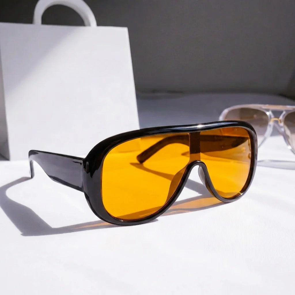 Ovara - Oversized Shield Frame Sunglasses