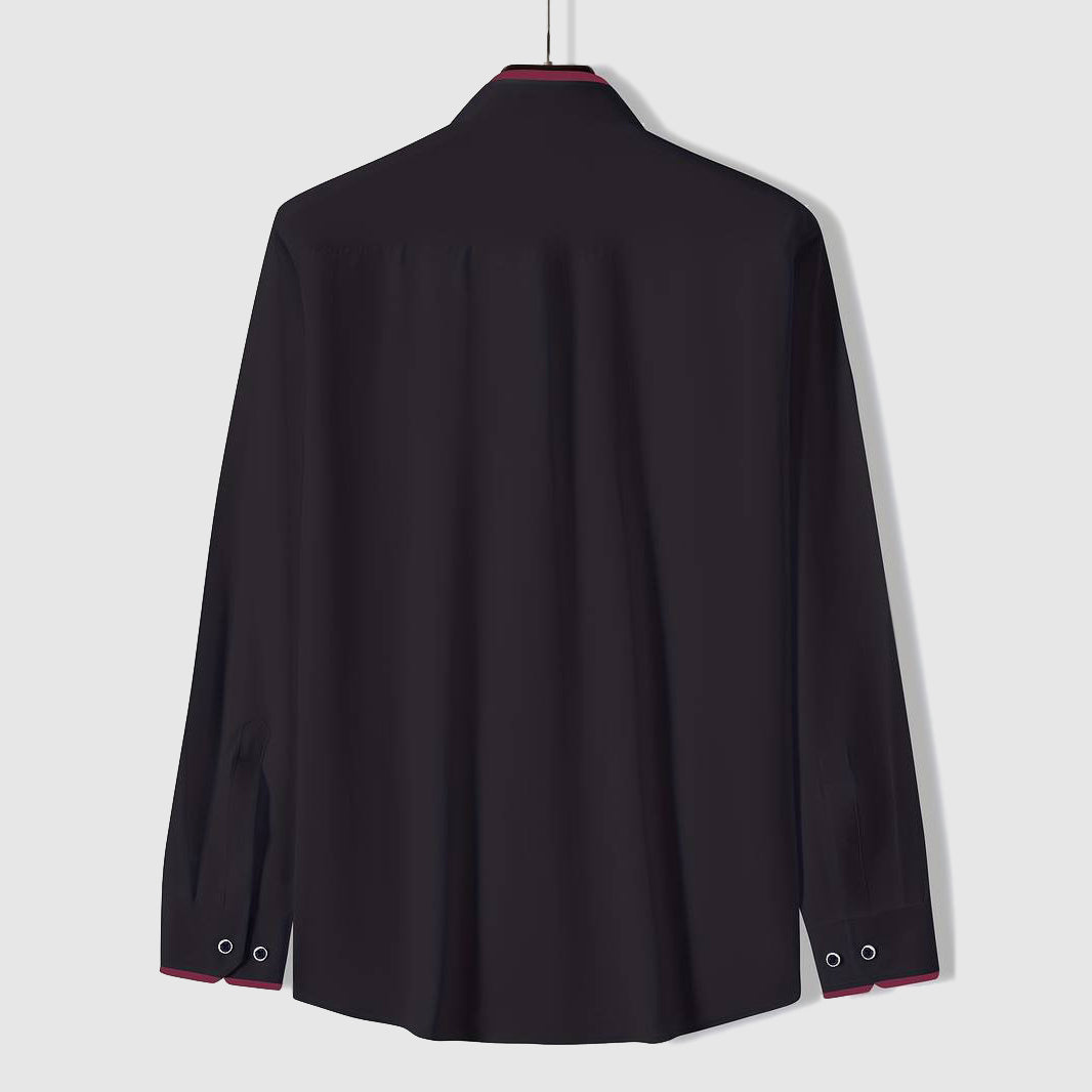 Parker - Men's Contrast Trim Long Sleeve Dress Shirt