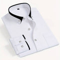 Parker - Men's Contrast Trim Long Sleeve Dress Shirt