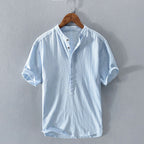 Patrick - Men's Mandarin Collar Button-Up Shirt