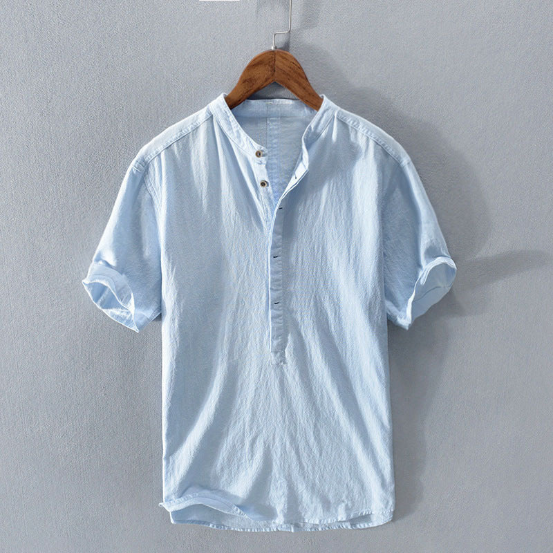 Patrick - Men's Mandarin Collar Button-Up Shirt