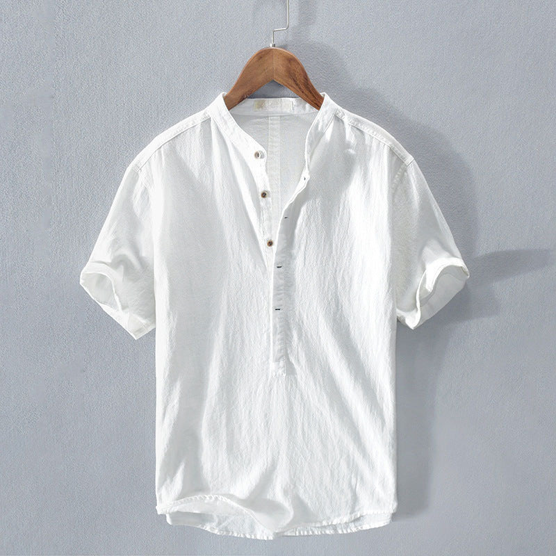 Patrick - Men's Mandarin Collar Button-Up Shirt