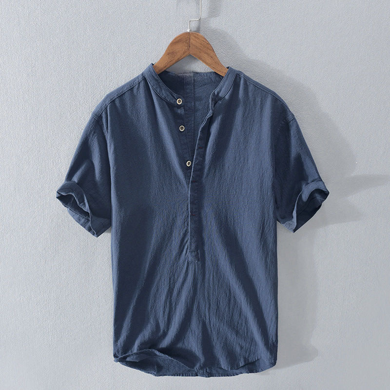 Patrick - Men's Mandarin Collar Button-Up Shirt