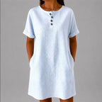 Pauline - Women’s Striped Relaxed T-Shirt Dress