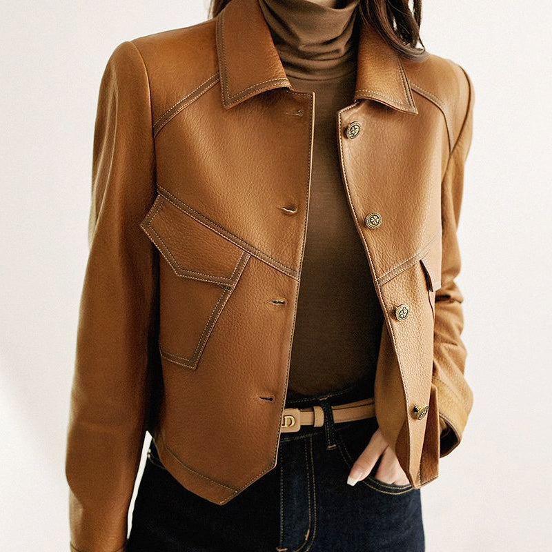 Rachel - Women's Leather Jacket with Pockets