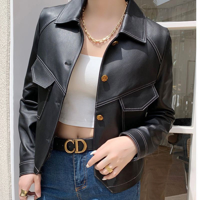 Rachel - Women's Leather Jacket with Pockets