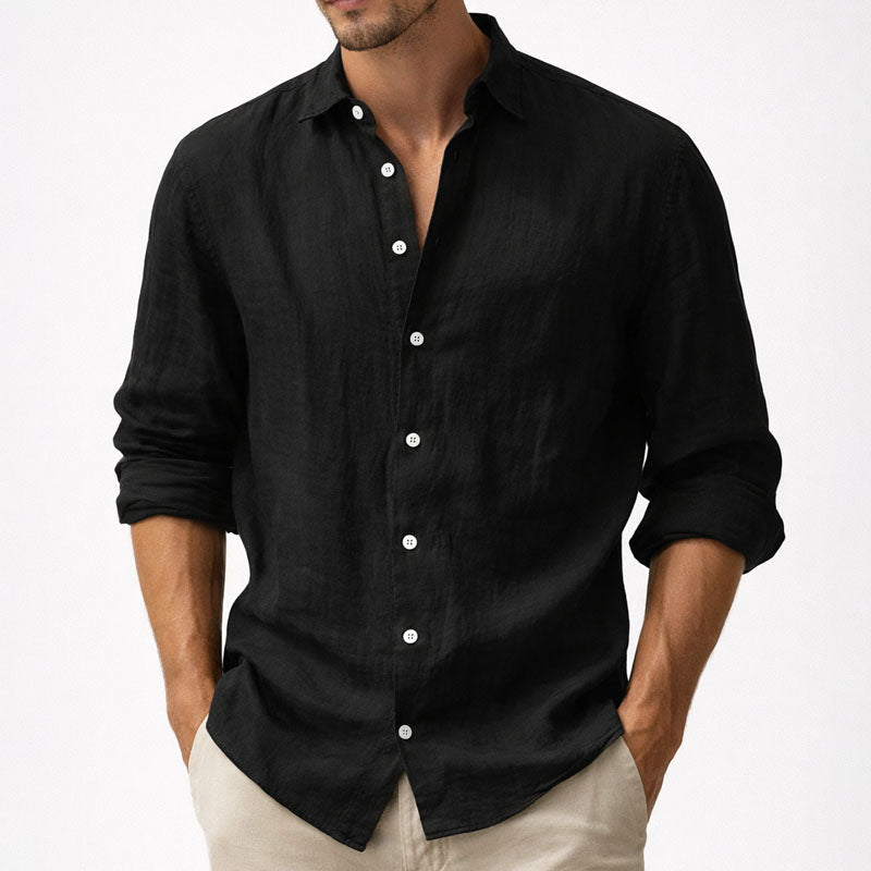 Rafael - Men's Relaxed Long-Sleeve Button-Up Shirt