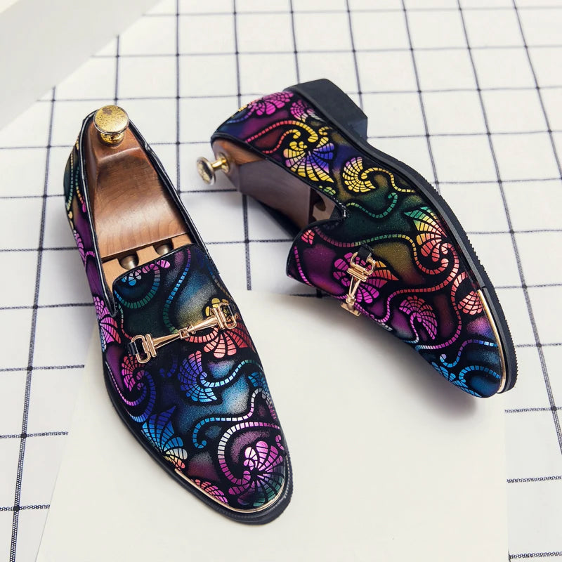 Raymond - Men's Paisley Print Slip-On Loafers