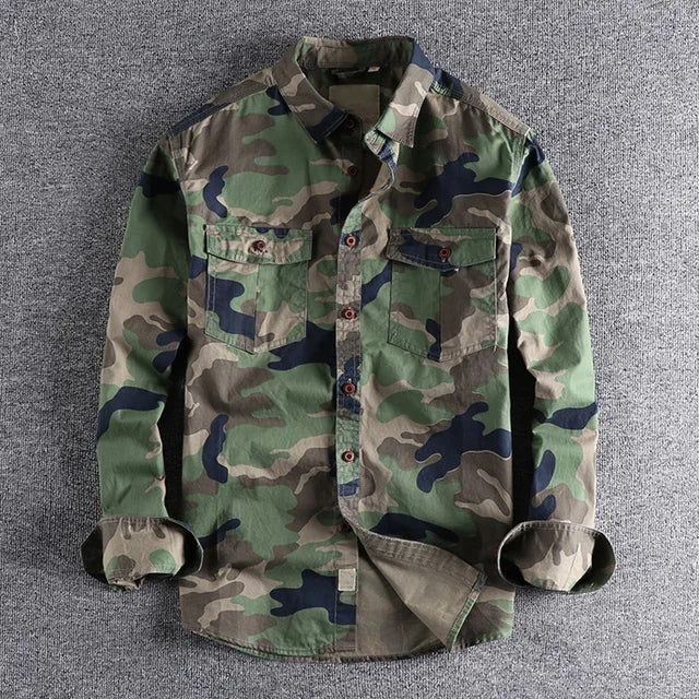 Reid - Men's Camouflage Long Sleeve Button-Down