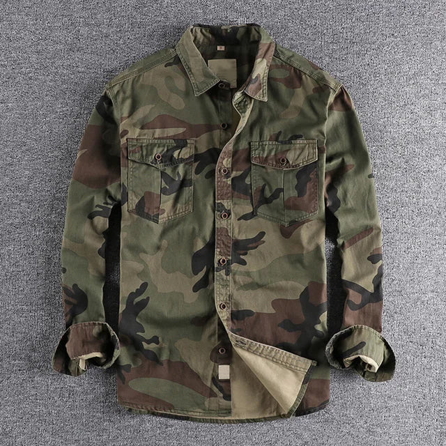 Reid - Men's Camouflage Long Sleeve Button-Down