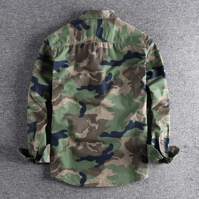 Reid - Men's Camouflage Long Sleeve Button-Down