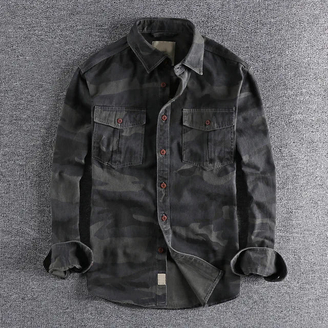 Reid - Men's Camouflage Long Sleeve Button-Down