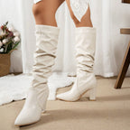 Remi - Women's Slouch Knee-High Block Heel Boots