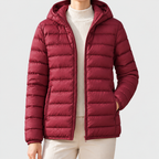 Rhea - Women's Channel-Quilted Hooded Down Puffer Jacket