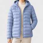 Rhea - Women's Channel-Quilted Hooded Down Puffer Jacket