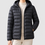 Rhea - Women's Channel-Quilted Hooded Down Puffer Jacket