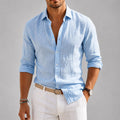 Roland - Men's Lightweight Linen Look Button-Up Shirt